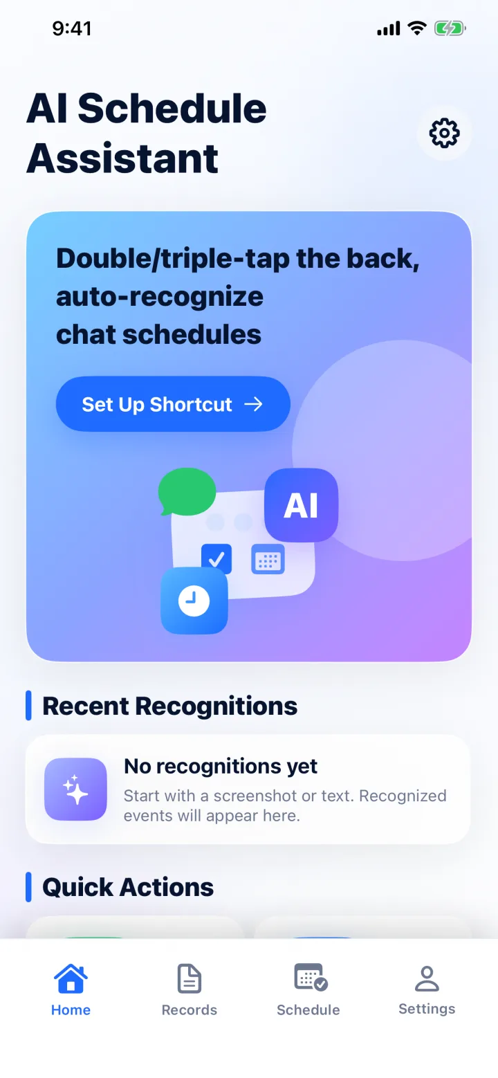 Start from a screenshot, text, or another app