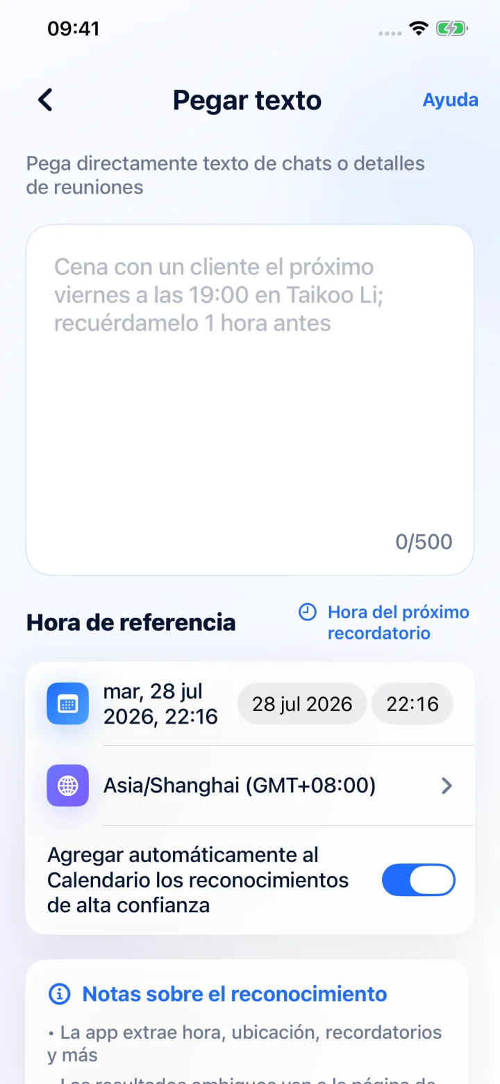 La IA estructura fecha, hora, ubicación y recordatorios