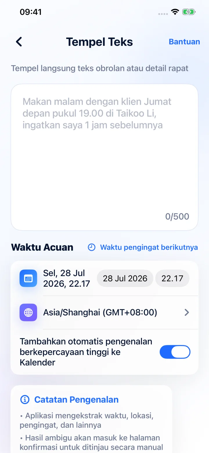 Biarkan AI menyusun tanggal, waktu, lokasi, dan pengingat