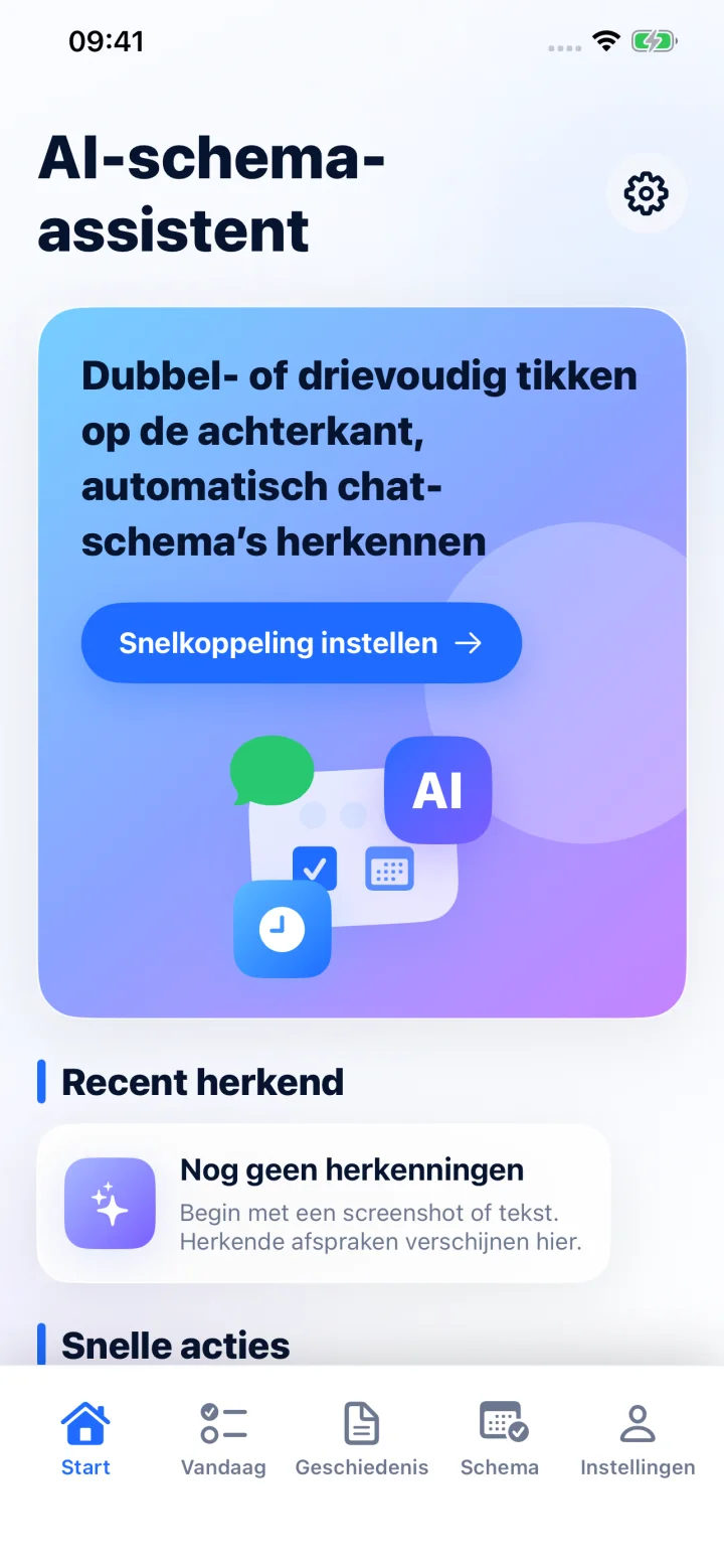 Begin met een screenshot, tekst of een andere app