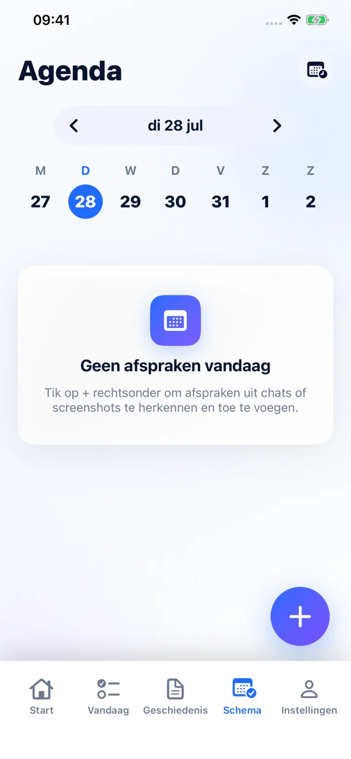 Controleer het resultaat en sla het op in Apple Agenda