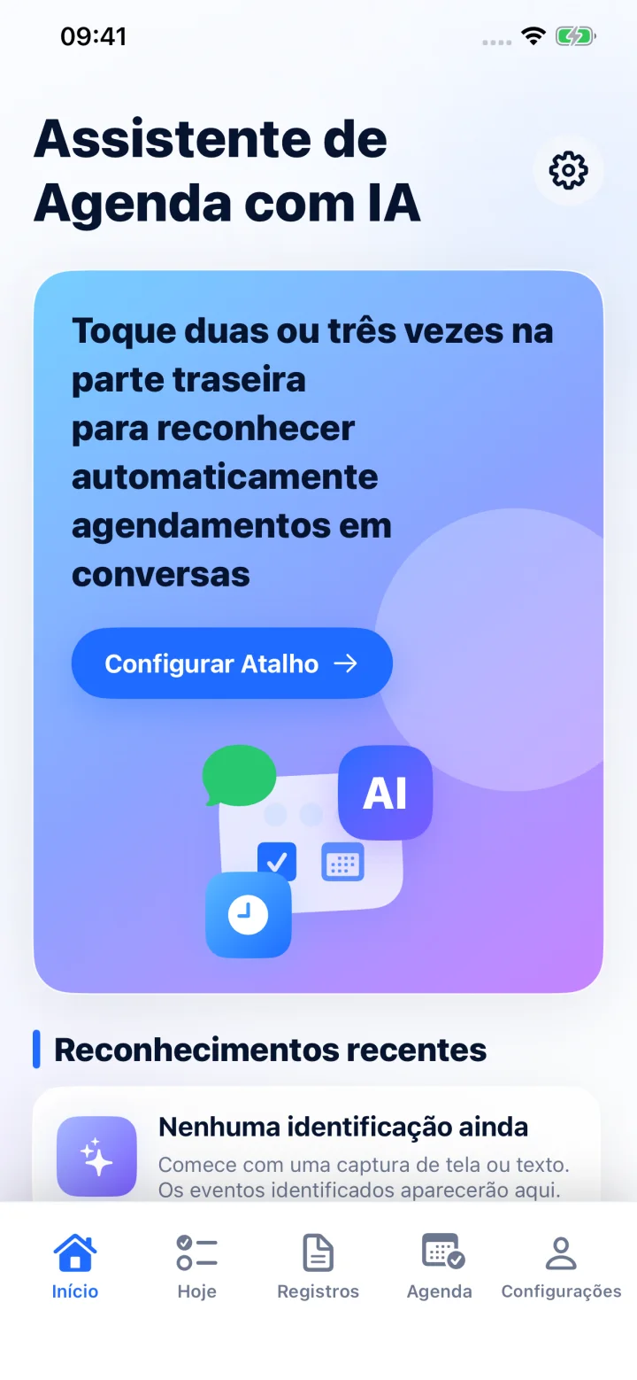 Comece com uma captura de tela, texto ou outro app